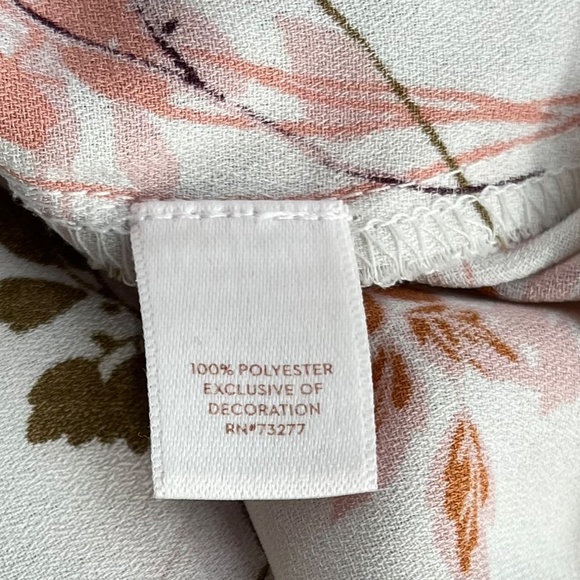 Lauren Conrad Floral Peasant Blouse Square Neck Top Medium - Picture 6 of 6